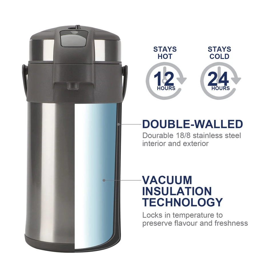 3000ml/4000ml Large Double Wall Vacuum Stainless Steel Automatic Kettle Electric Thermo Air Pot